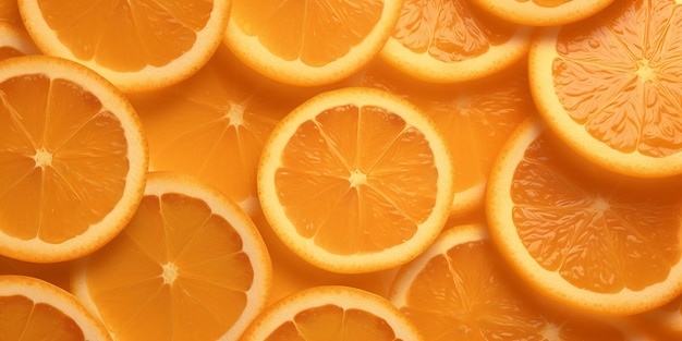 Fundo feito de fatias de laranja frescas com IA gerada