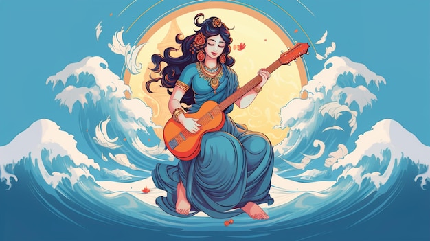 Fundo feliz Vasant Panchami