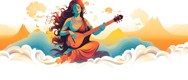 Fundo feliz Vasant Panchami