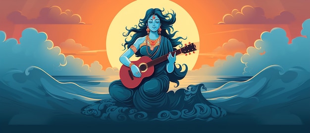 Fundo feliz Vasant Panchami