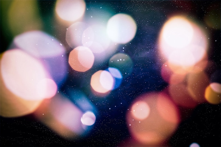 Foto fundo festivo de natal. fundo abstrato elegante com luzes e estrelas