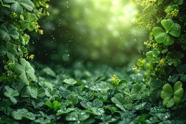 Fundo festivo do Dia de São Patrício com um tema verde alegre.