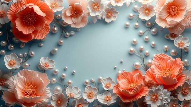 Fundo floral 3D