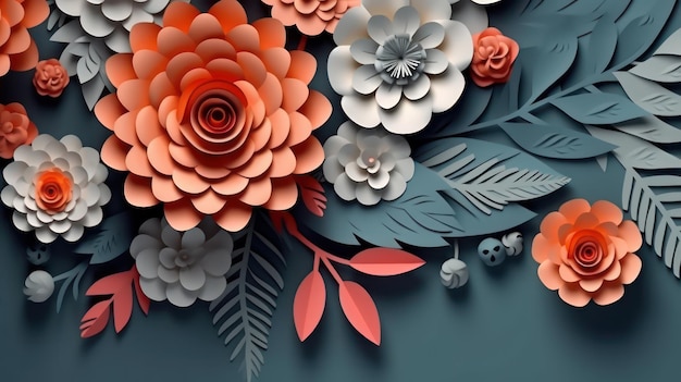 fundo floral 3d