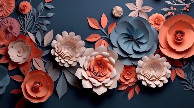 fundo floral 3d