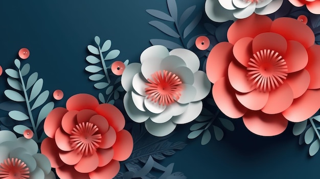 fundo floral 3d