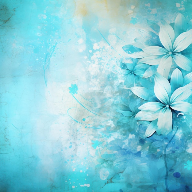 Fundo floral abstrato azul com texturas grunge naturais ID de trabalho d25f2fed281744b998c87e51395777f9