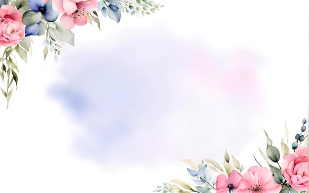 fundo floral aquarela cartão pintado à mão com flores perfeito para convites cartão de saudação