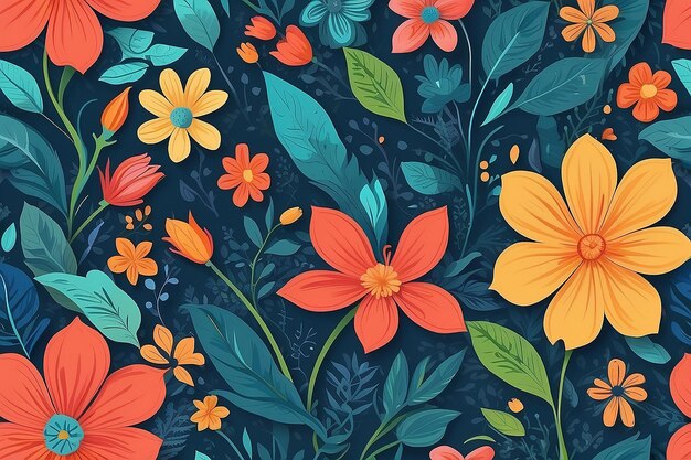 Fundo floral brilhante de verão para texto Ilustração AI Generative