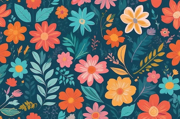 Fundo floral brilhante de verão para texto Ilustração AI Generative