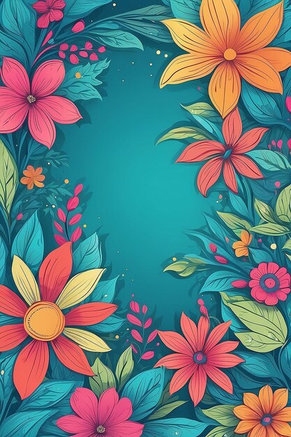 Fundo floral brilhante de verão para texto Ilustração AI Generative