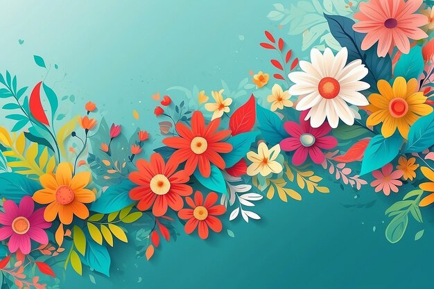 Fundo floral brilhante de verão para texto Ilustração AI Generative