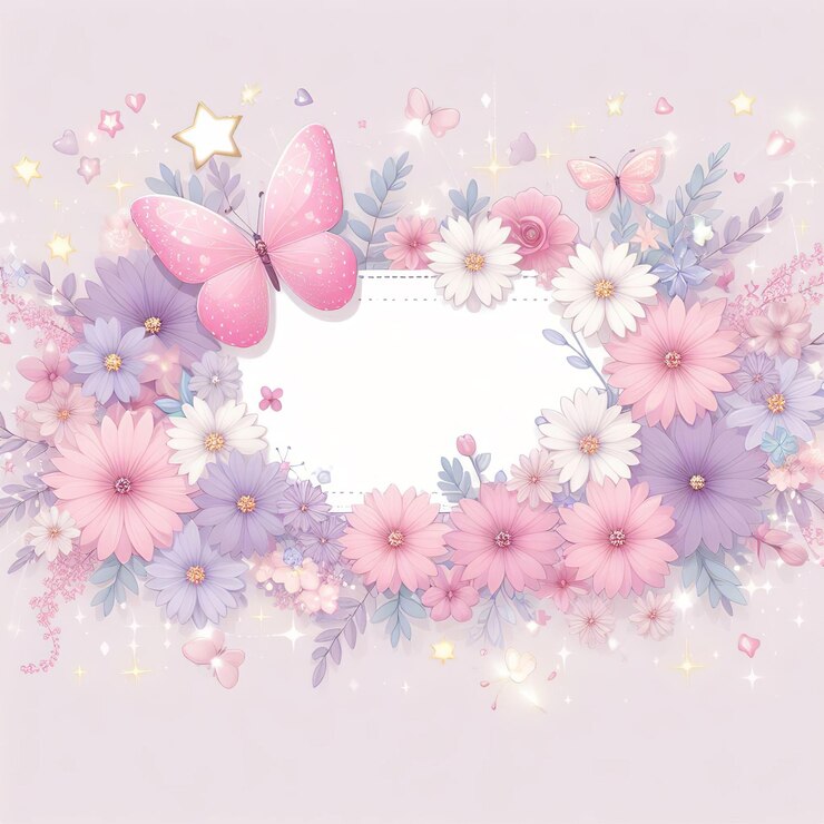 Foto fundo floral com borboletas e flores ilustração vetorial para o seu design