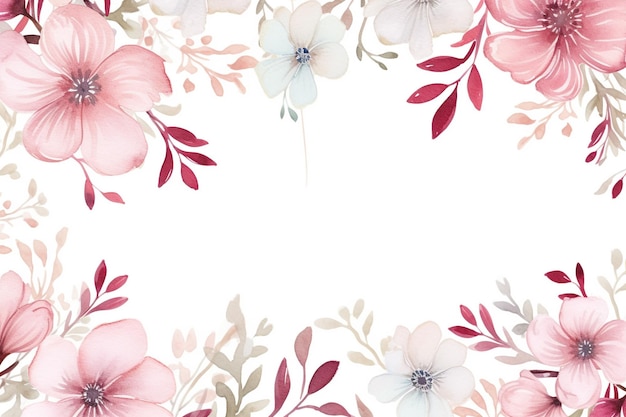 Foto fundo floral com folhas rosa e verdes e um lugar para texto