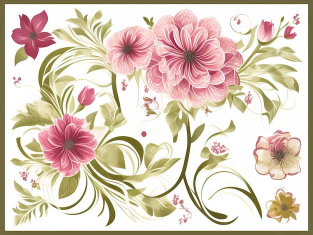 fundo floral com ilustração vetorial de flores