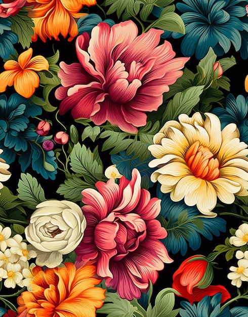 Fundo floral com padrões estéticos