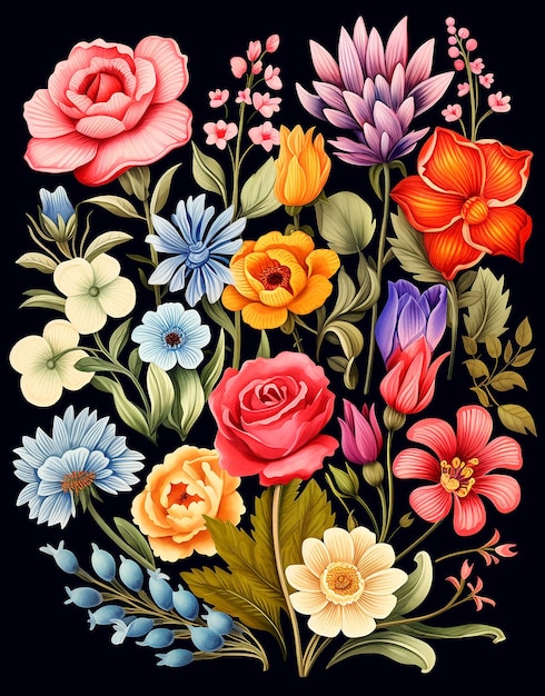 Fundo floral com padrões estéticos