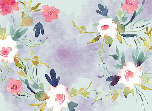 Fundo floral de aquarela