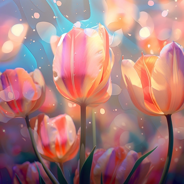 fundo floral de tulipas