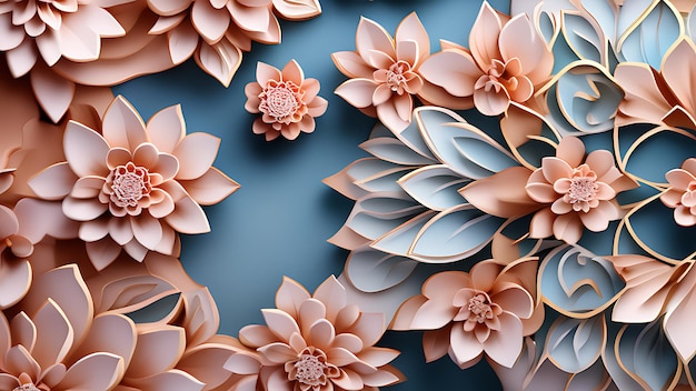 Fundo floral em 3D