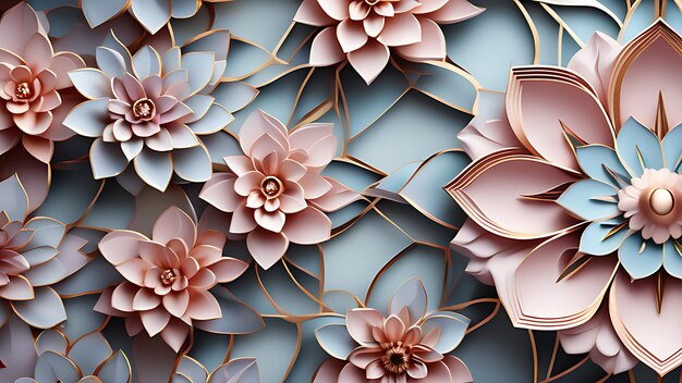 Fundo floral em 3D