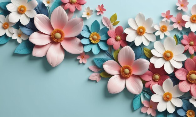 Fundo floral em 3D