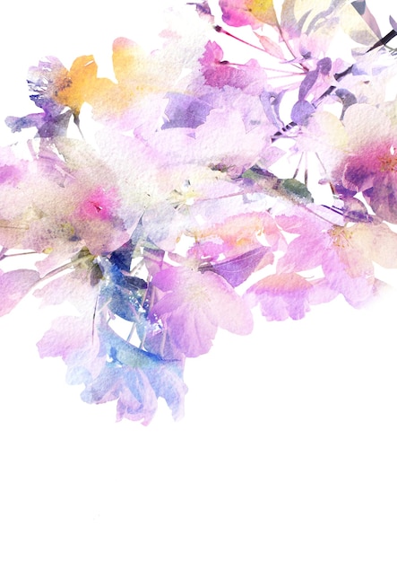 Fundo floral Papel de parede de flores abstratas em aquarela Design de banner Wellcome