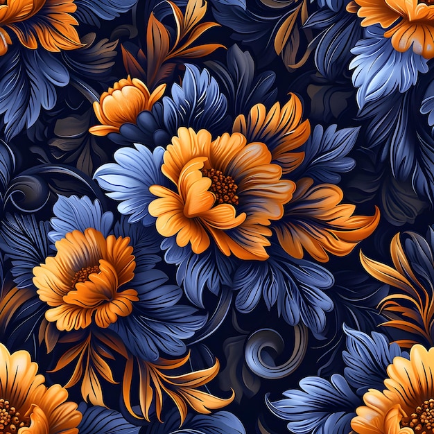 fundo floral sem costura