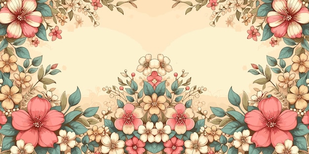 Fundo floral vintage com lugar para o seu texto fundo floral de primavera ilustração vetorial
