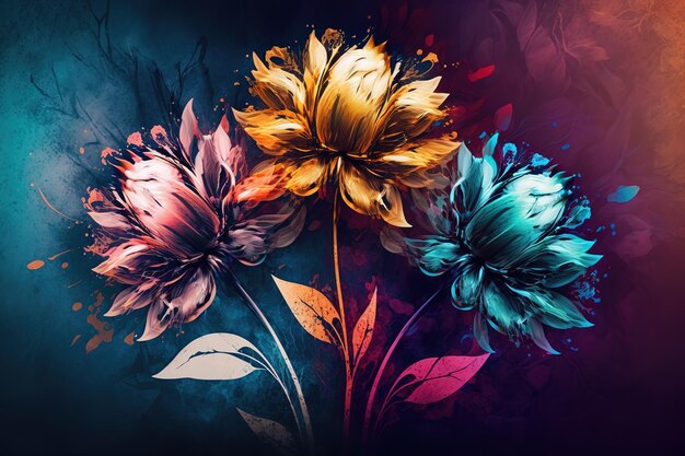 Fundo floralImpressão bonita para sua decoração e design Generative ai