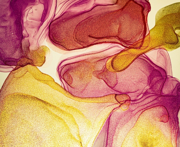 Fundo fluido de cor abstrata, pintura a álcool desenhada à mão, técnica de tinta líquida