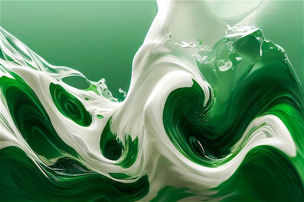 Fundo fluindo branco verde