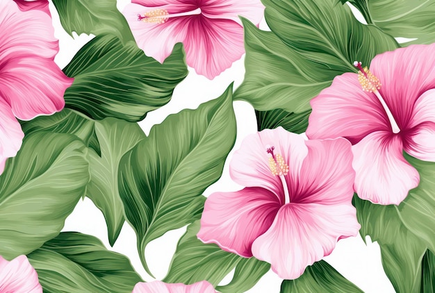 Fundo folhas fundo de verão tecido padrão floral papel de parede flor tropical flor sem costura