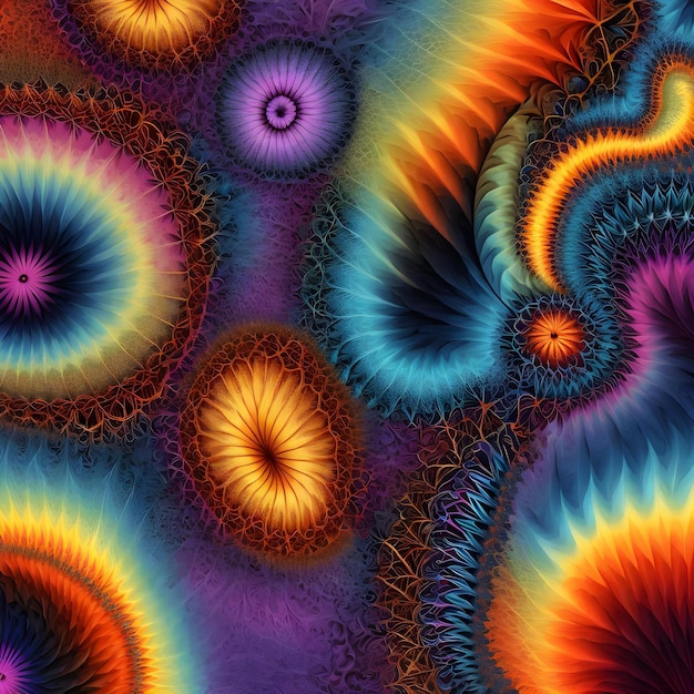 Fundo fractal abstrato com várias cores
