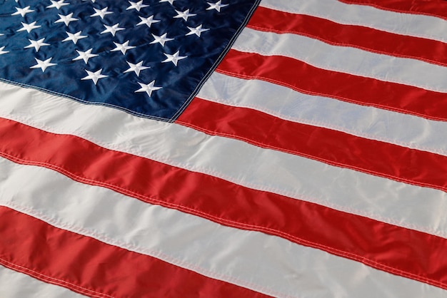 Fundo fullframe de nylon costurado e bordado da bandeira nacional dos Estados Unidos