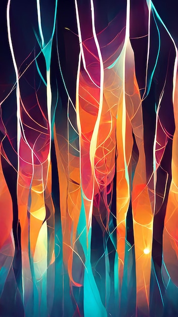 Fundo futurista abstrato com ilustração 3D de efeito de luz brilhante