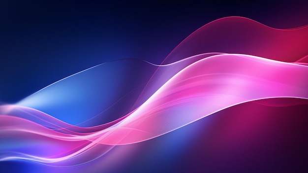 Fundo futurista abstrato com linhas de onda de alta velocidade em movimento de néon azul-rosa brilhante