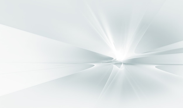 Fundo futurista branco abstrato com horizonte fractal