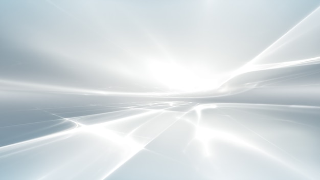 Fundo futurista branco abstrato com horizonte fractal