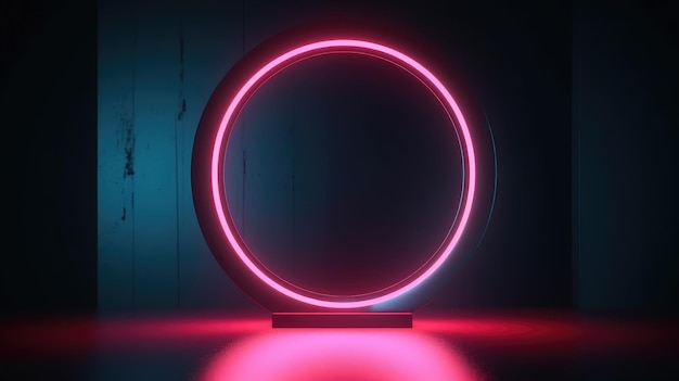 Fundo futurista com formas e luzes neon