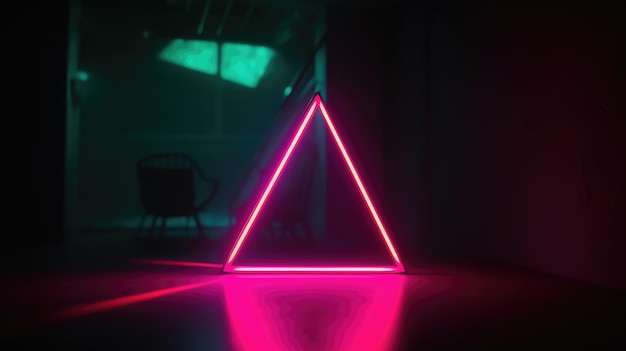 Fundo futurista com formas e luzes neon