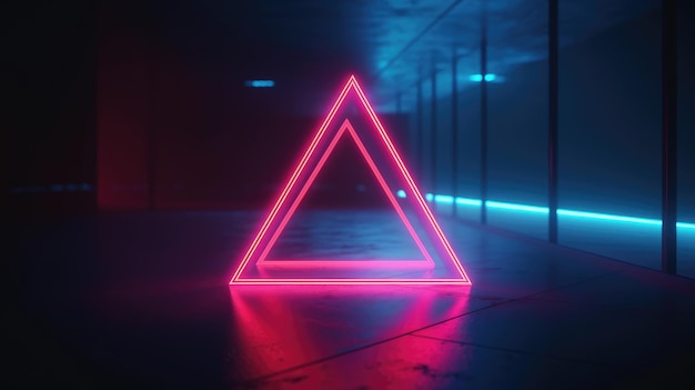 Fundo futurista com formas e luzes neon