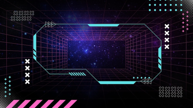Foto fundo futurista horizontal com quadro cyberpunk futurista