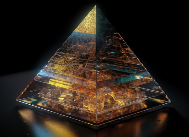 Fundo geométrico de pirâmide abstrata futurista criado com tecnologia Generative AIx9