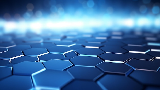 Fundo geométrico hexagonal azul abstrato com conceito de tecnologia futurista