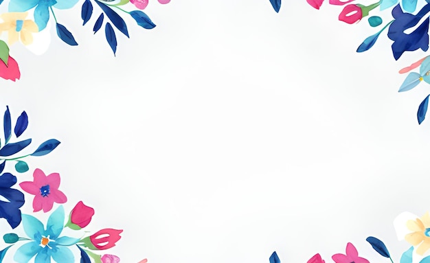 Fundo gracioso com uma moldura de flor em aquarela