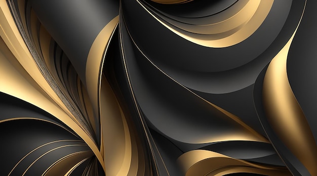 Fundo gradiente 3D preto e dourado