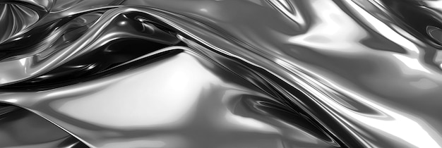 Fundo gradiente prateado com textura de metal líquido derretido Ilustração generativa de IA