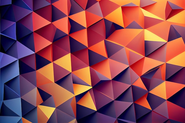 Fundo gradiente triangular de mosaico colorido Ilustração generativa de IA