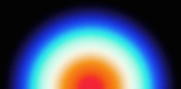 Foto fundo granulado brilhante cor vibrante gradiente azul laranja vermelho preto círculo anel ruído textura desenho de cartaz banner